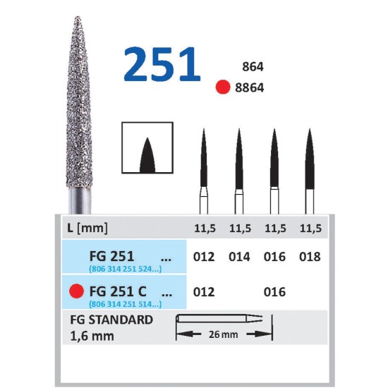 Diamond burs -251 Diamond burs -251