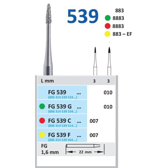 Diamond burs -539