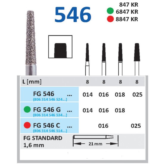 Diamond burs -546 Diamond burs -546